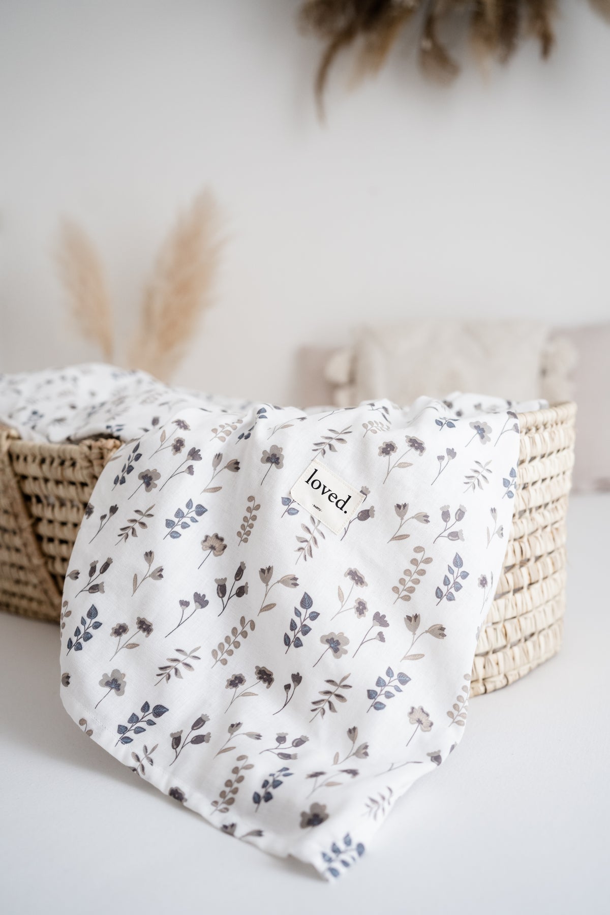Babydecke BIO Musselintuch 120x120cm Trockenblumen