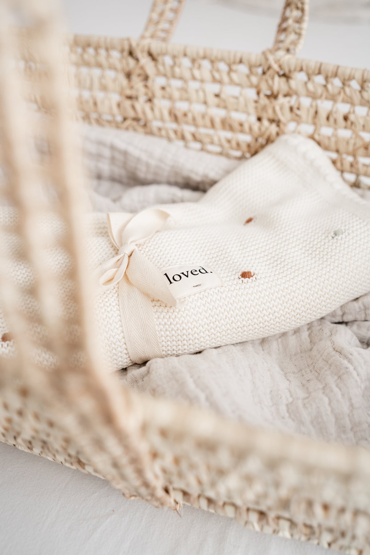 Babydecke STRICK Baumwolle creme