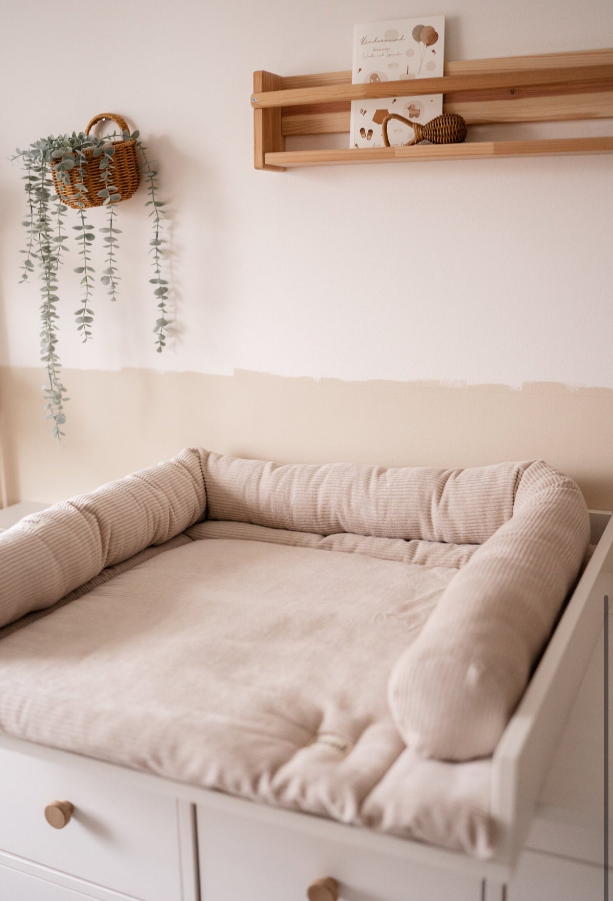 Wickeltischauflage creme/beige CORD