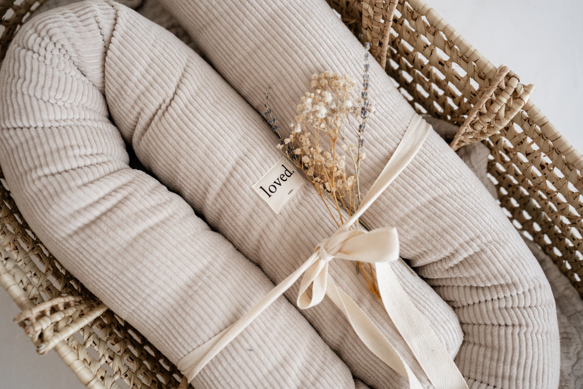 Bettschlange Bettumrandung creme/beige CORD