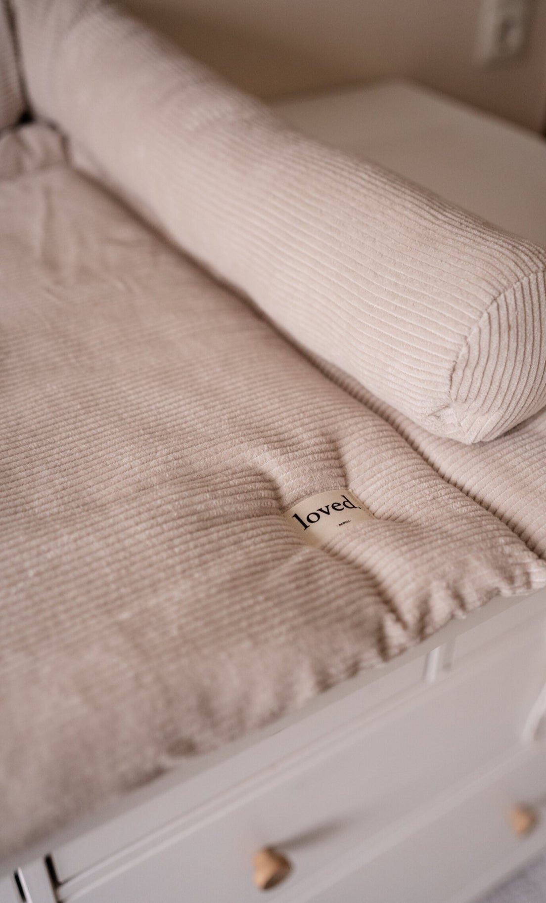 Wickeltischauflage creme/beige CORD